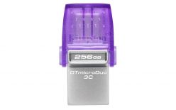 CHIAVETTA DUAL USB C USB A KINGSTON DT microDuo3G3 da 256 GB, 3.2 Gen1, OTG, con cappuccio - DTDUO3CG3/256 GB