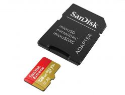 SDXC SANDISK MICRO FOTOCAMERA EXTREME DA 128 GB/DRON, 170/80 MB/s, UHS-I S, U4, C10, V30, adattatore - SDSQXAA-128G-GN6AA