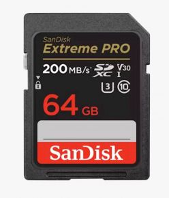 SDXC 64GB SANDISK EXTREME PRO, 200/90MB/s, UHS-I, C10, U3, V30 - SDSDXXU-064G-GN4IN