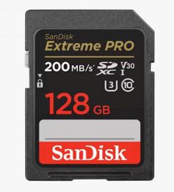 SDXC 128GB SANDISK EXTREME PRO, 200/90MB/s, UHS-I, C10, U3, V30 - SDSDXXD-128G-GN4IN