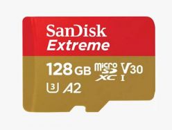 SDXC SANDISK MICRO 128GB EXTREME, 190/90MB/s, A2, UHS-I, V30, U3, C10, adattatore - SDSQXAA-128G-GN6MA