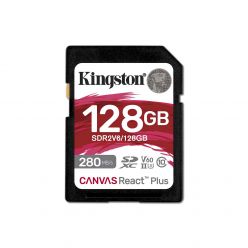 SDXC KINGSTON Canvas REACT Plus da 128 GB, 280/100 MB/s, UHS-II, C10, U3, V60, 4K - SDR2V6/128 GB