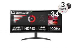 Monitor LG 34" 34WR50QK-B UltraWide curvo, VA, 3440x1440, 2x HDMI, DP - 34WR50QK-B.AEU