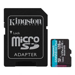 SDXC KINGSTON micro Canvas Go Plus da 128 GB, 200/100 MB/s, C10, UHS-I, U3, V30, A2, adattatore - SDCG4/128 GB