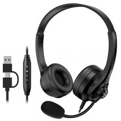 Cuffie GENIUS HS-235U AI, Nero, USB A+C - 31710036401