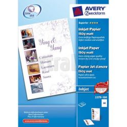 AVERY Zweckform Carta Fotografica Superior A4 150G Inkjet Matt Opaca 100 fogli Fronte e Retro 2579