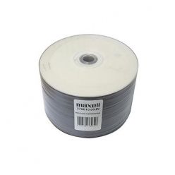 Maxell DVD-R 4.7GB 16x Fullsurface White Printable - Confezione da 50 pezzi in Shrink Eco Pack, supporti vergini per masterizzazione e archiviazione."